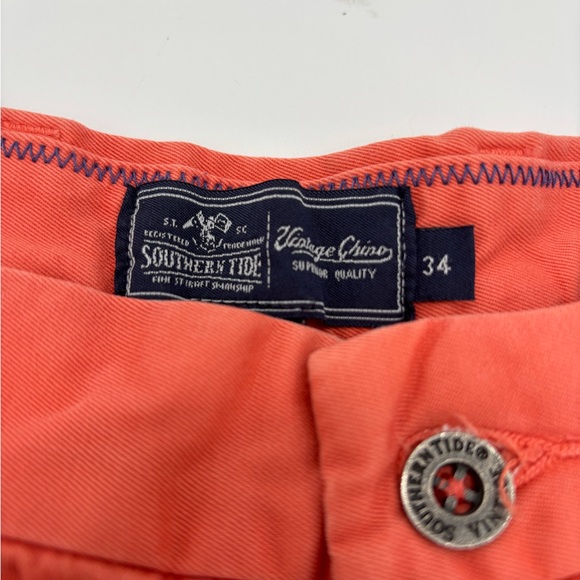 Southern tide vintage chino orange sz 34 shorts - Picture 3 of 5